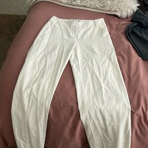 The limited white linen trousers